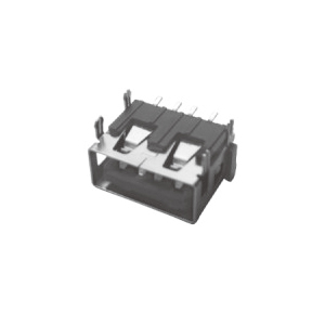 USB 2.0 connector, 90-degree angle, 10.0-inch short body, four pins, SMT technology